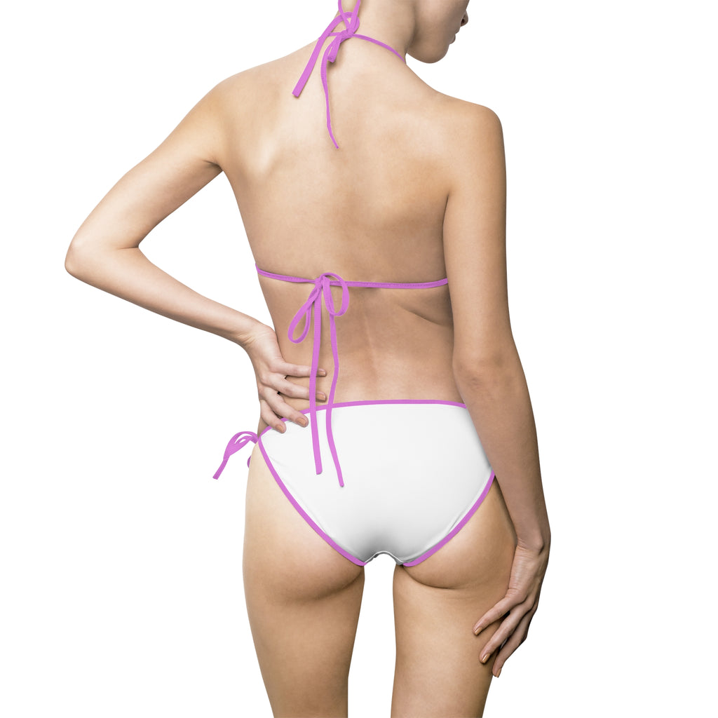 Unicorn Cartoon Bikini Swimsuit — Cute Pastel Mermaid Vibes Tie-Side Swimwear