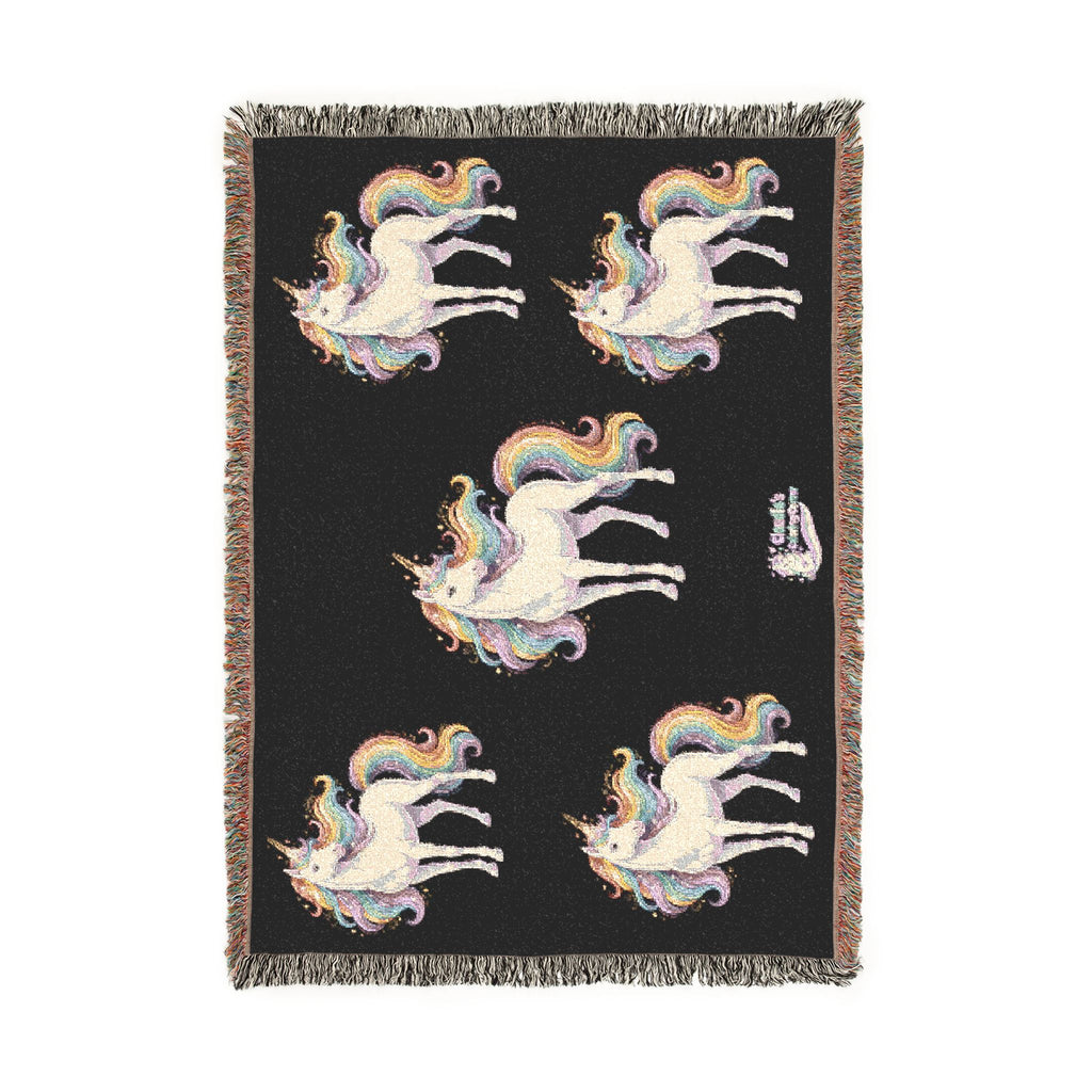 Unicorn Woven Blanket — Rainbow Pegasus Throw for Kids & Fantasy Fans
