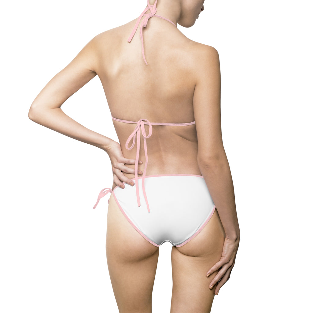 Unicorn Cartoon Bikini Swimsuit — Cute Pastel Mermaid Vibes Tie-Side Swimwear