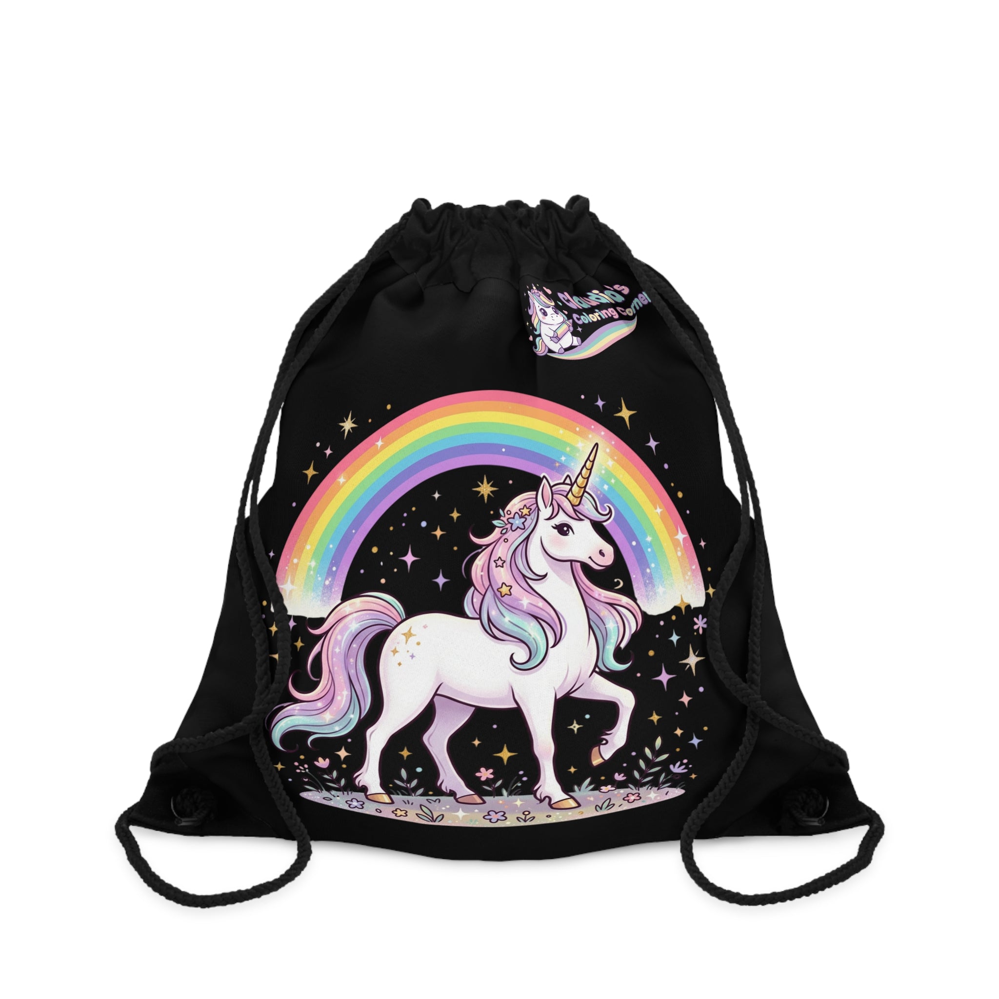 Unicorn Rainbow Drawstring Bag — Cute Magical Kids Backpack