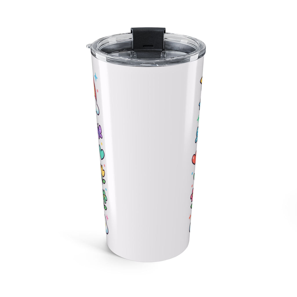 20oz Rainbow Unicorn Tumbler — Cute Kids Travel Cup with Hearts & Flowers