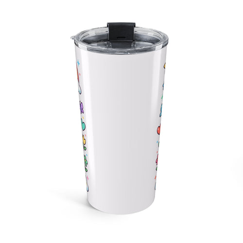 20oz Rainbow Unicorn Tumbler — Cute Kids Travel Cup with Hearts & Flowers