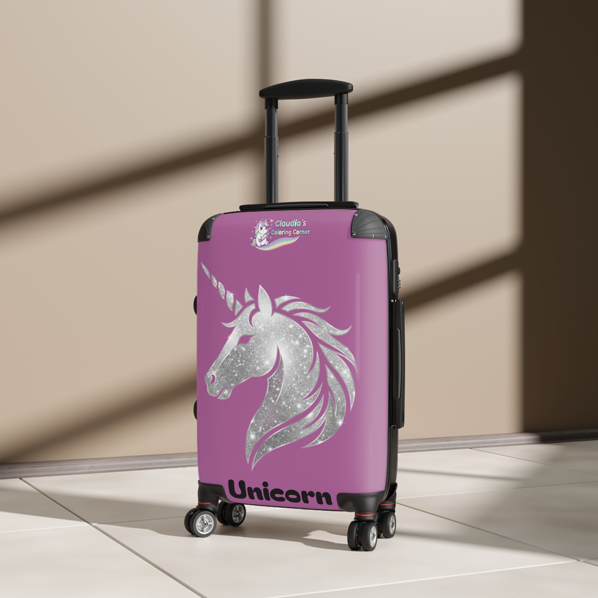 Unicorn Glitter Suitcase – Personalized Kids Travel Luggage