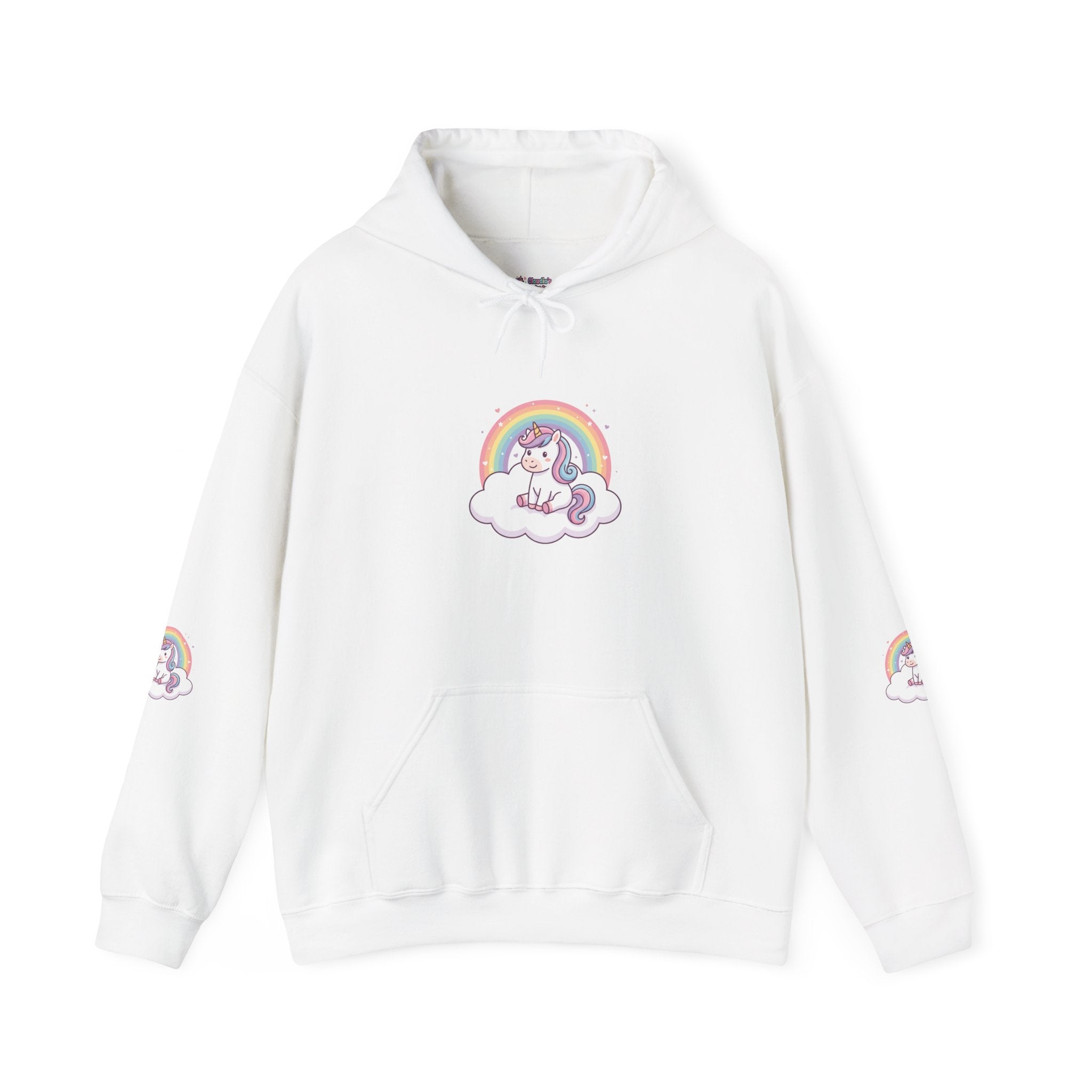 Unicorn Rainbow Hoodie – Cute Pastel Cloud Graphic Sweatshirt