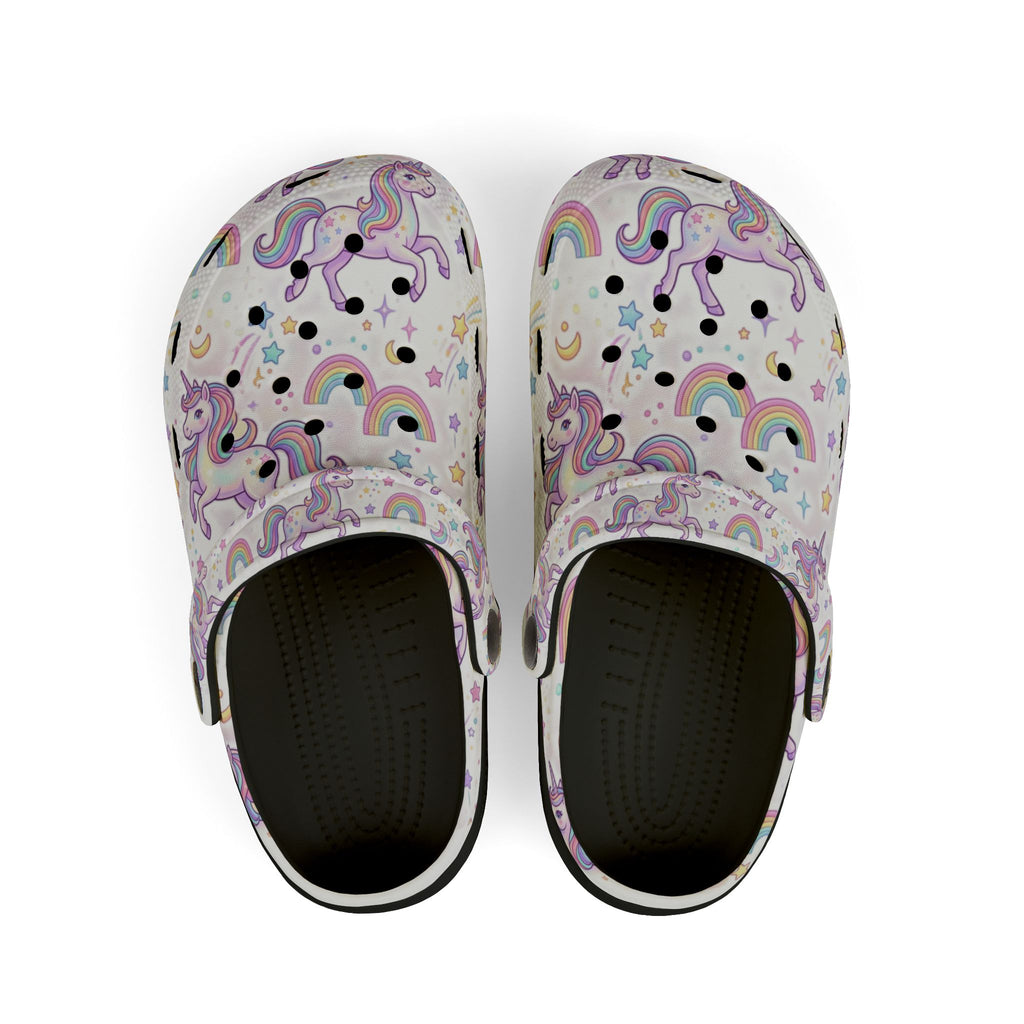 Kids Unicorn Rainbow Clogs — EVA Foam Slip-On for Girls