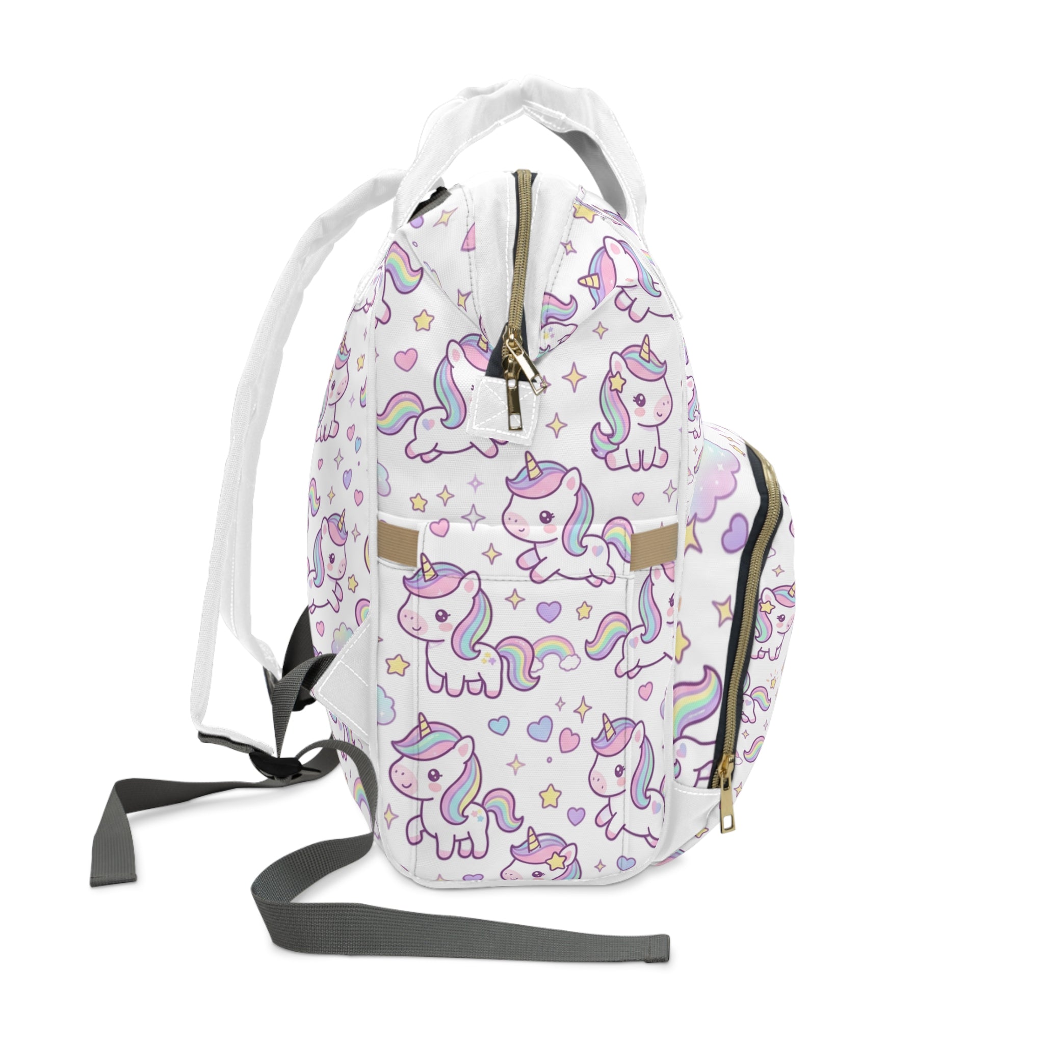 Unicorn Print Diaper Backpack — Multifunctional Baby Bag with Changing Essentials