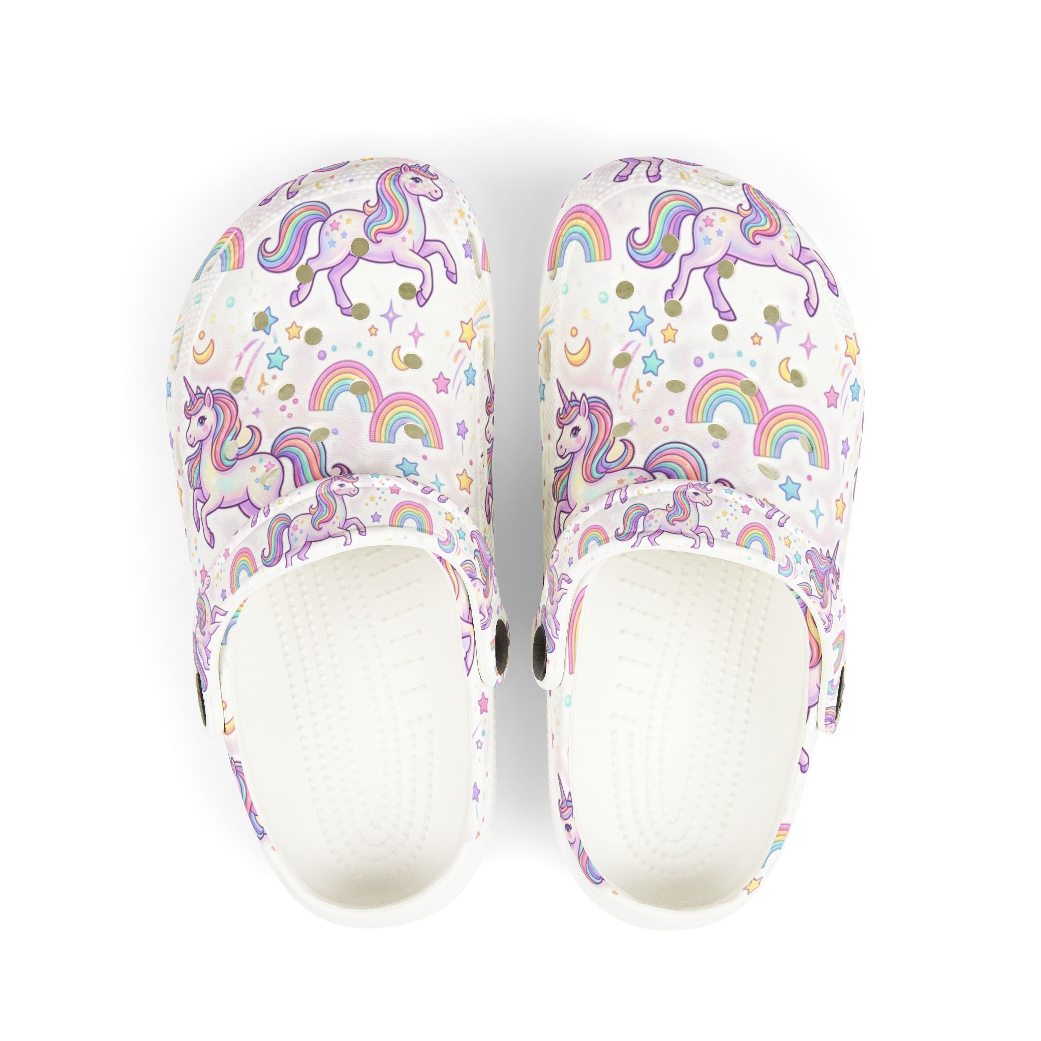 Kids Unicorn Rainbow Clogs — EVA Foam Slip-On for Girls