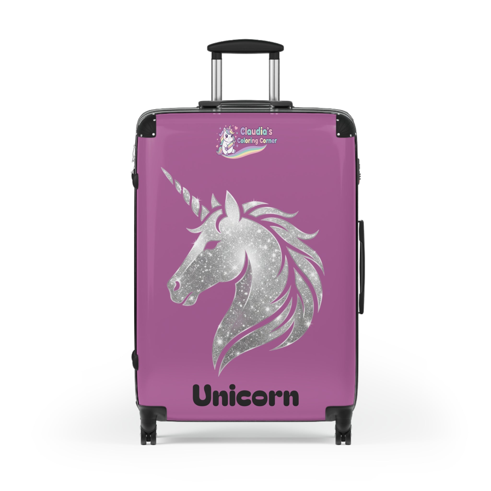 Unicorn Glitter Suitcase – Personalized Kids Travel Luggage