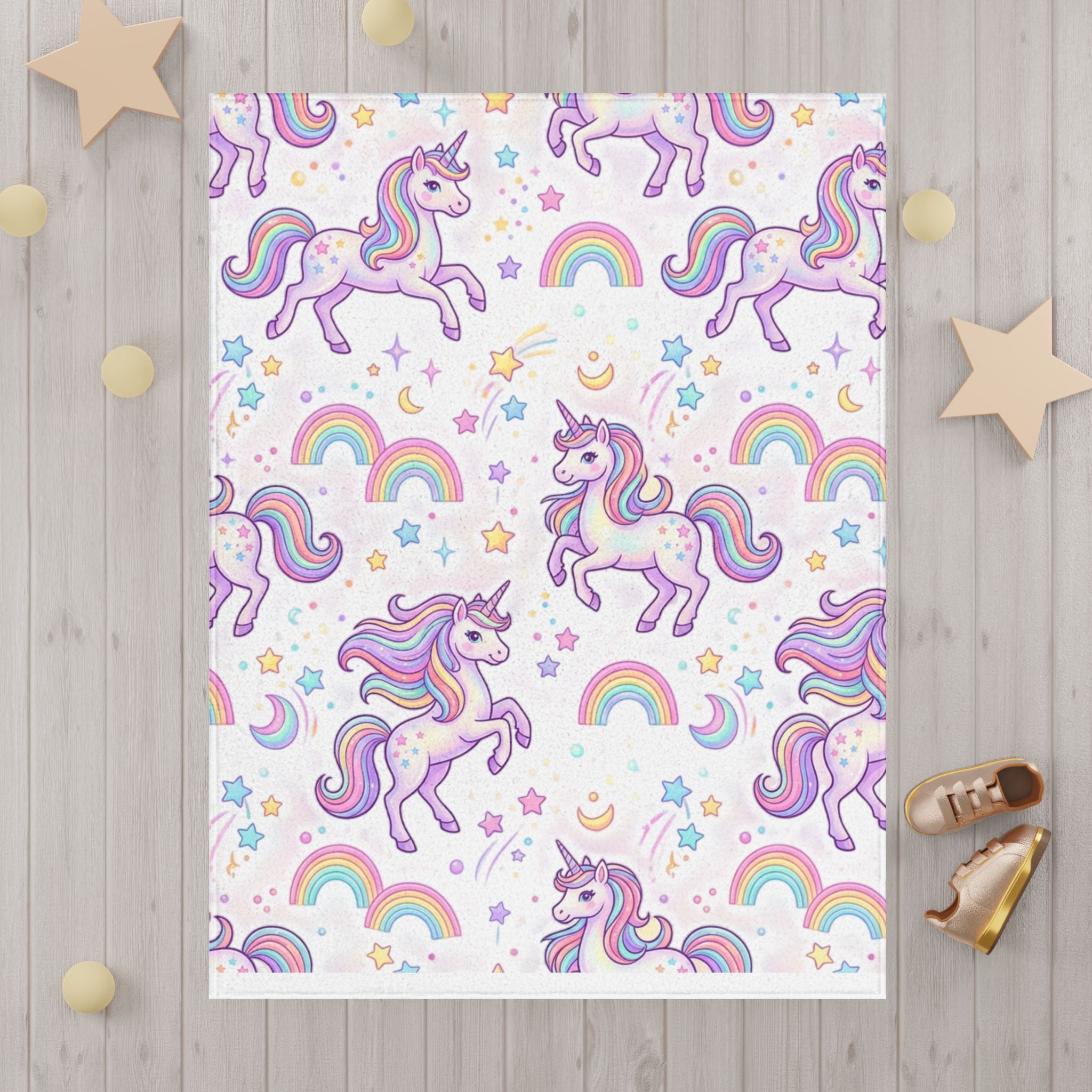 Unicorn Rainbow Toddler Blanket