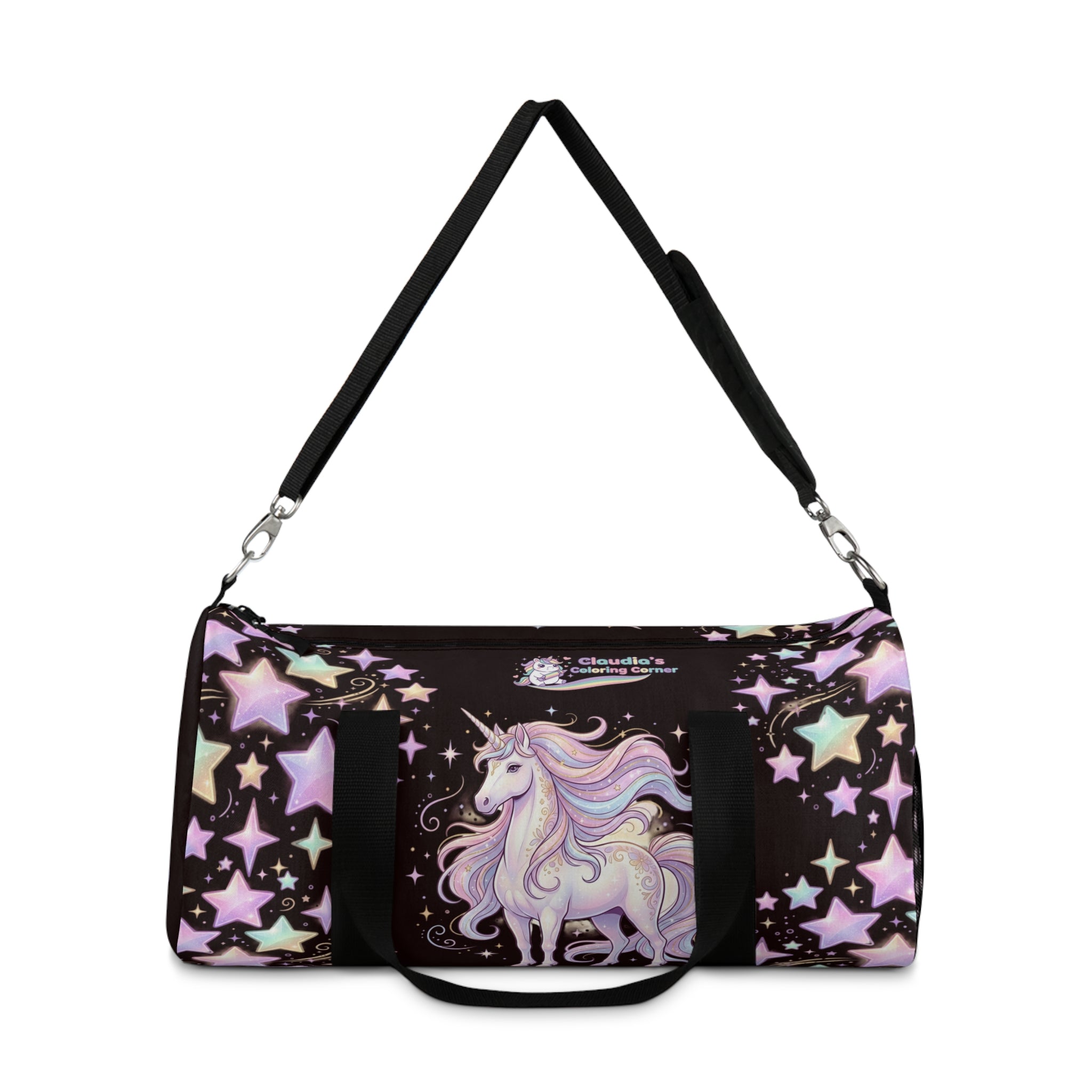 Pastel Unicorn Stars Duffel Bag — Magical Travel & Gym Bag