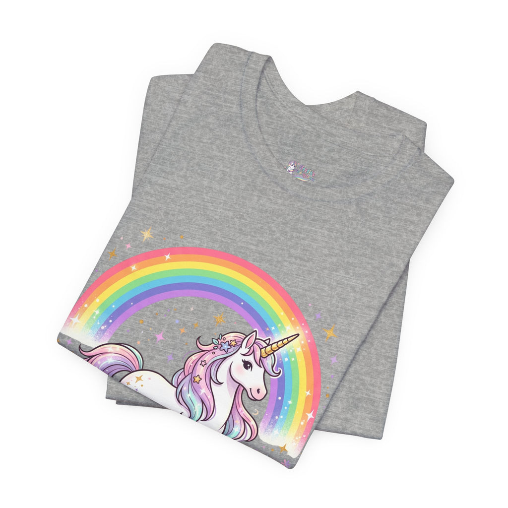 Unicorn Rainbow Tee — Cute Pastel Unicorn on Cloud Graphic T-Shirt