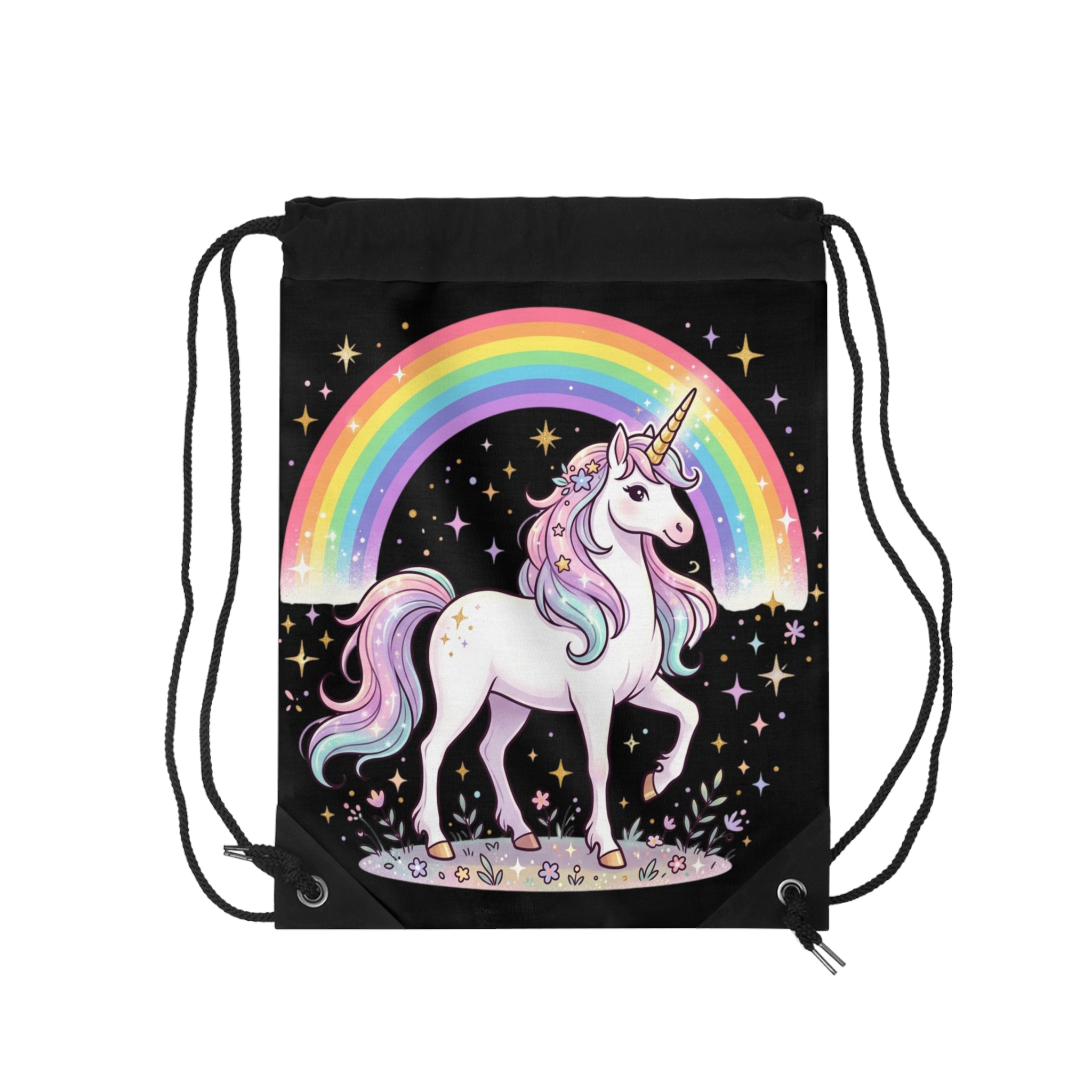 Unicorn Rainbow Drawstring Bag — Cute Magical Kids Backpack