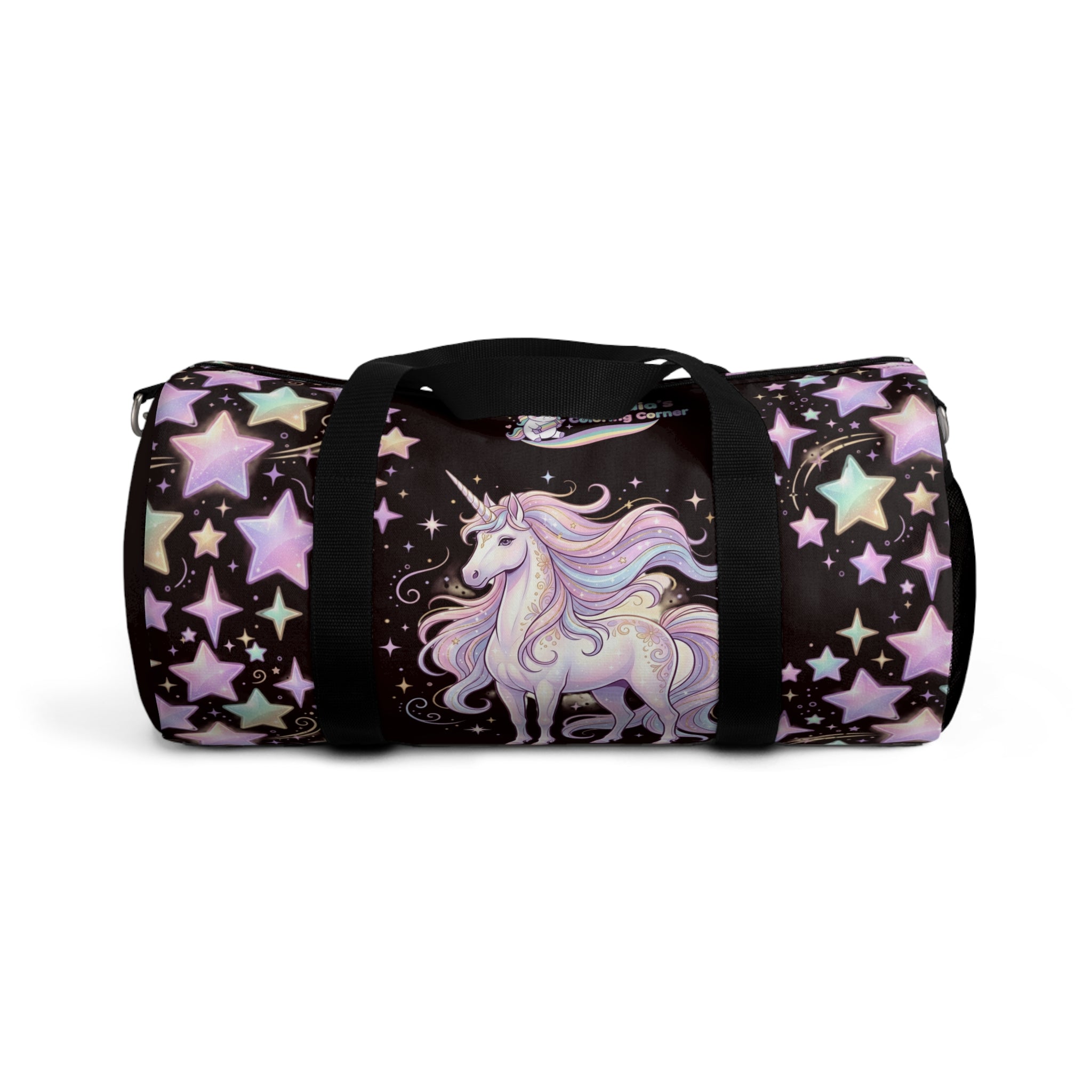 Pastel Unicorn Stars Duffel Bag — Magical Travel & Gym Bag