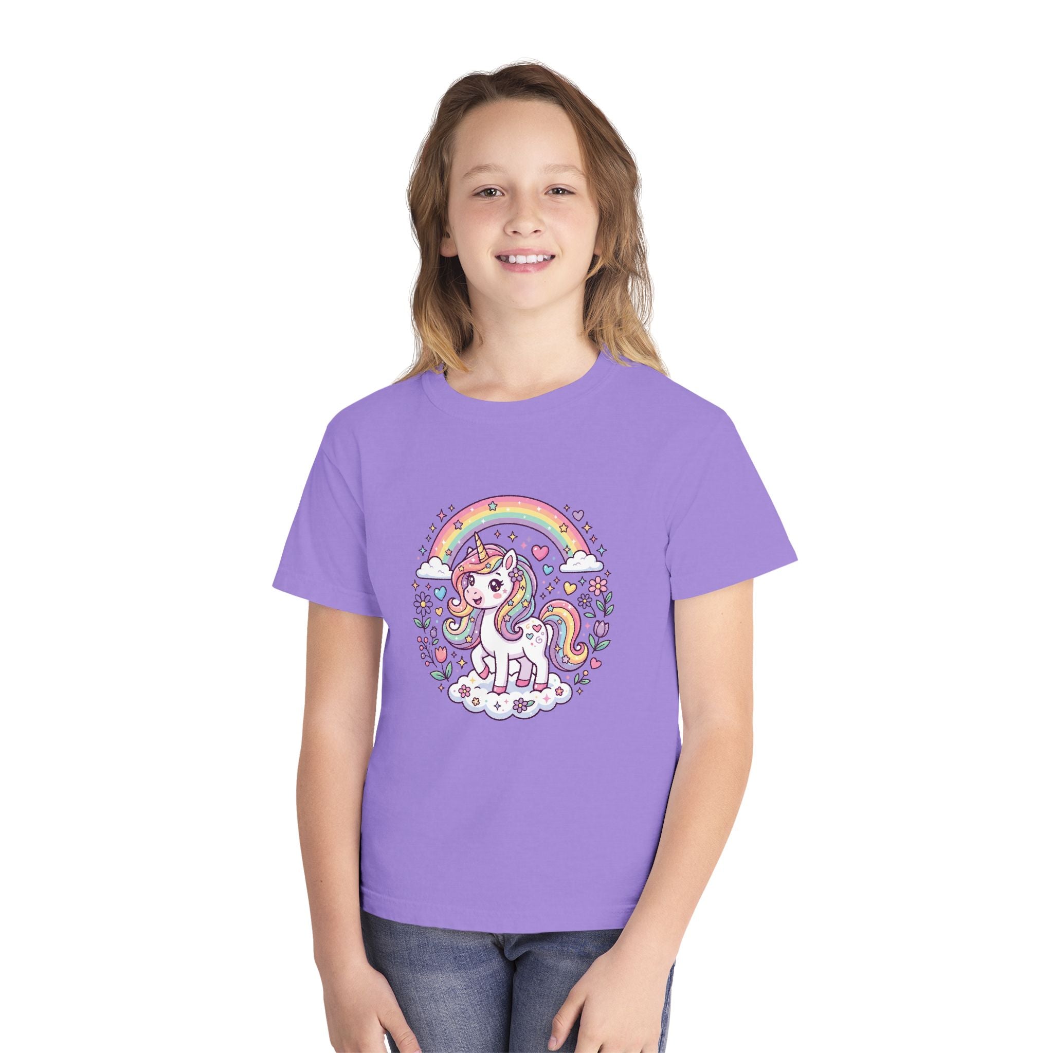 Unicorn Youth Tee — 'Believe in Magic' Rainbow Kids T‑Shirt