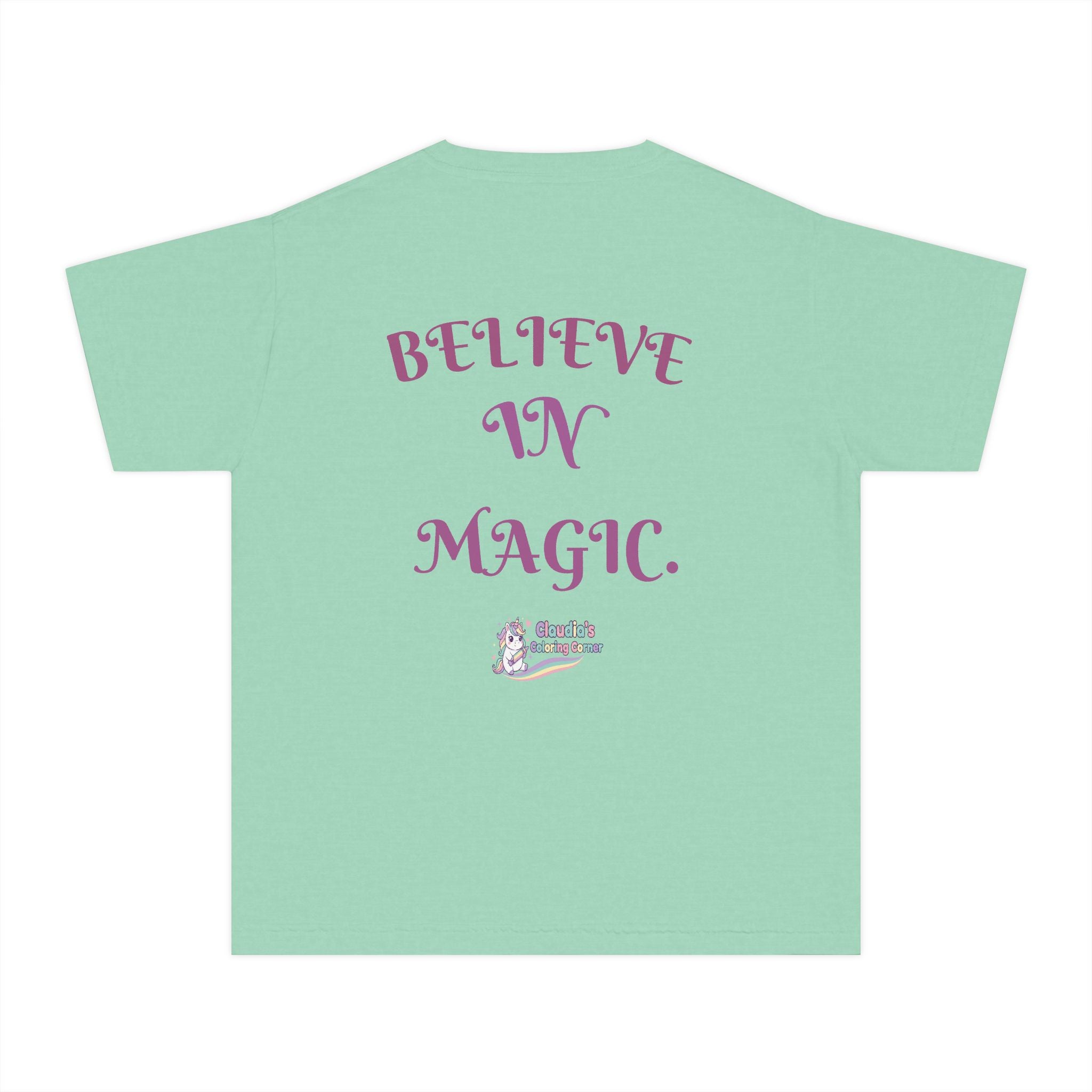 Unicorn Youth Tee — 'Believe in Magic' Rainbow Kids T‑Shirt