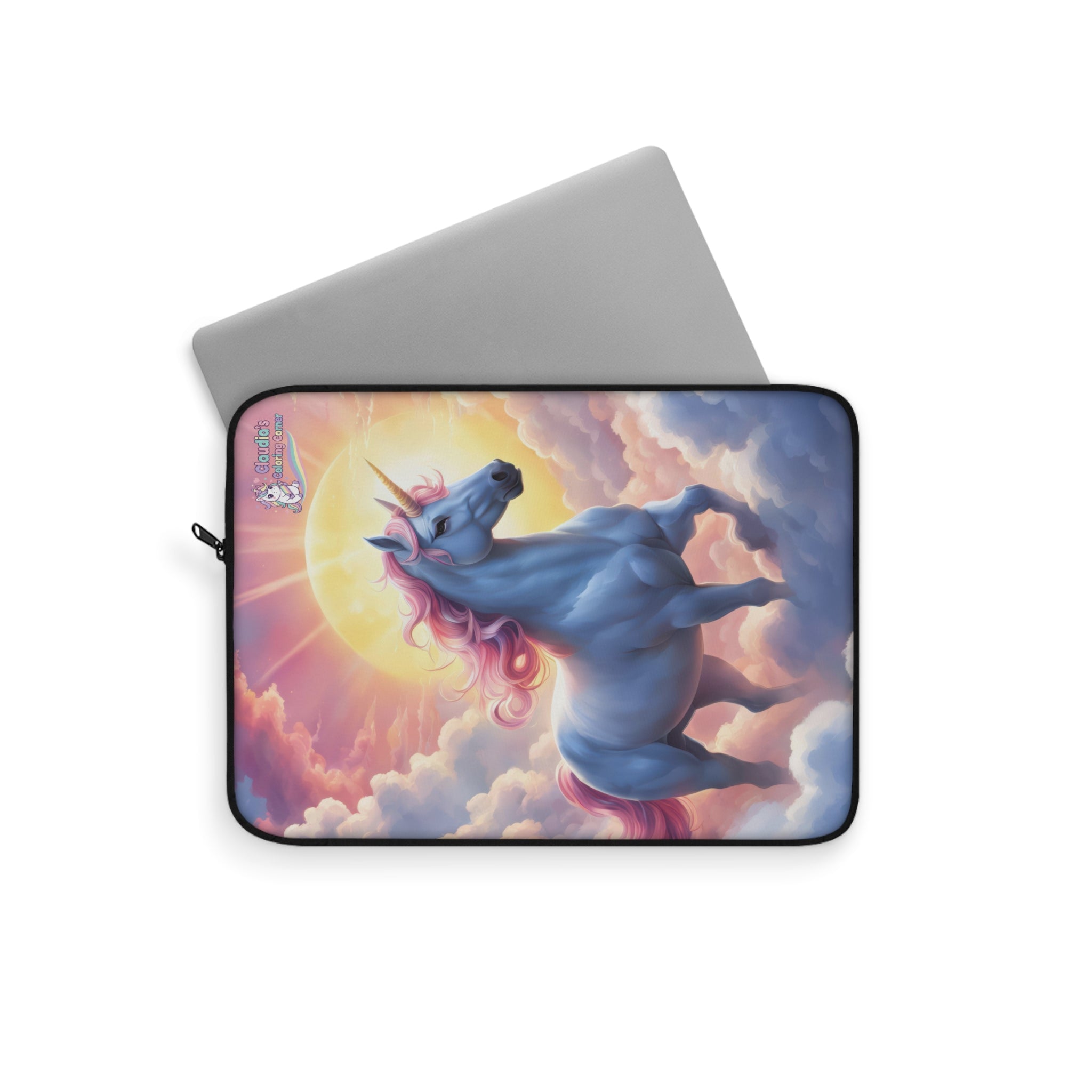 Unicorn Sunset Laptop Sleeve — Pastel Fantasy Cloud Laptop Case