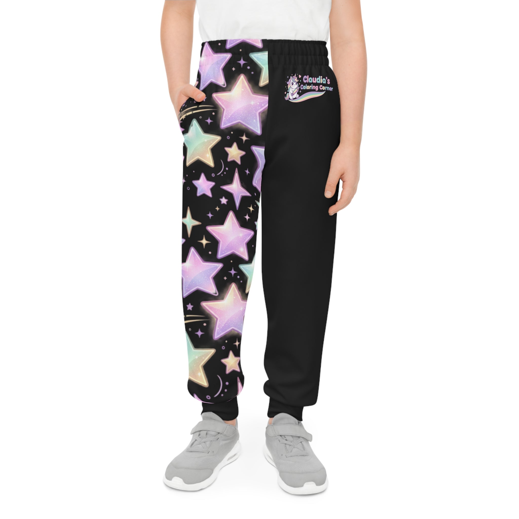 Kids Unicorn Joggers — Pink Rainbow All-Over-Print Sweatpants