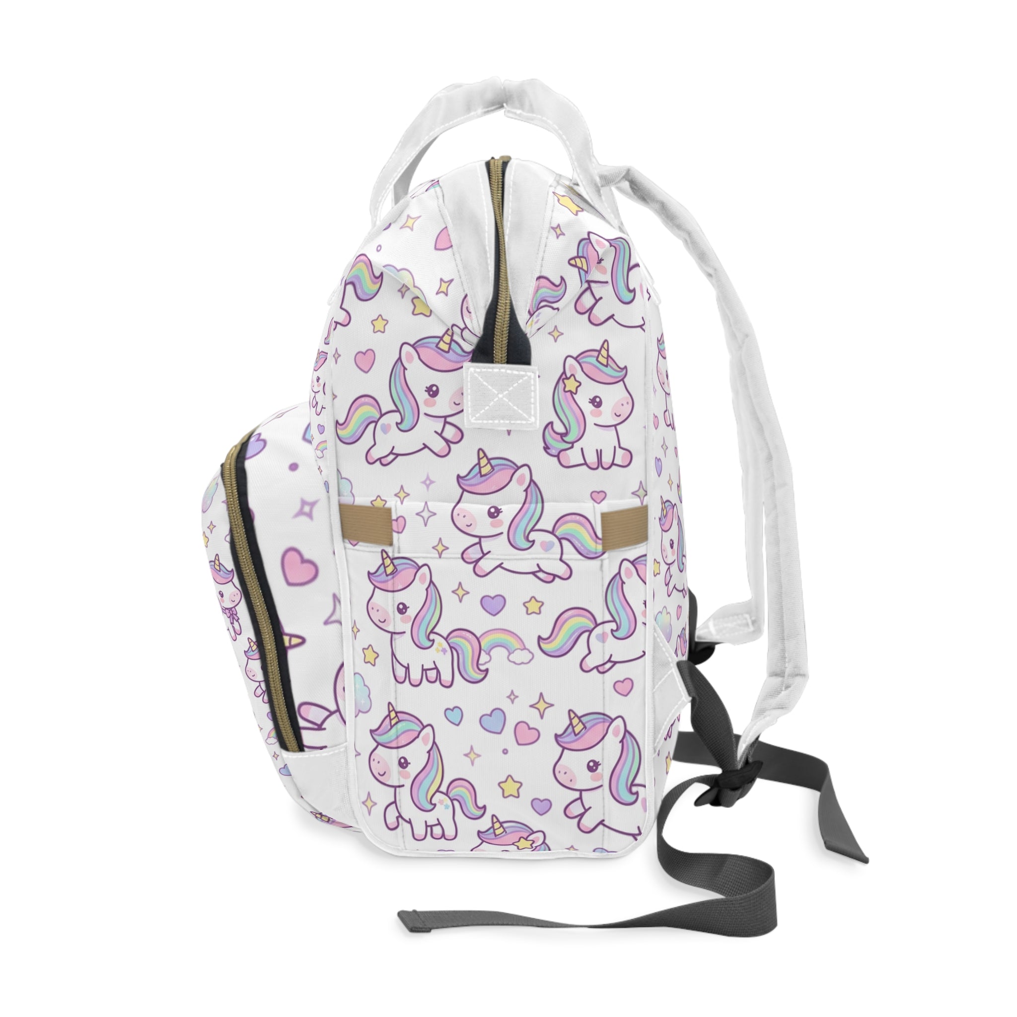 Unicorn Print Diaper Backpack — Multifunctional Baby Bag with Changing Essentials