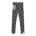 Youth Snowfall Unicorn Leggings — Black Polka Dot Winter AOP