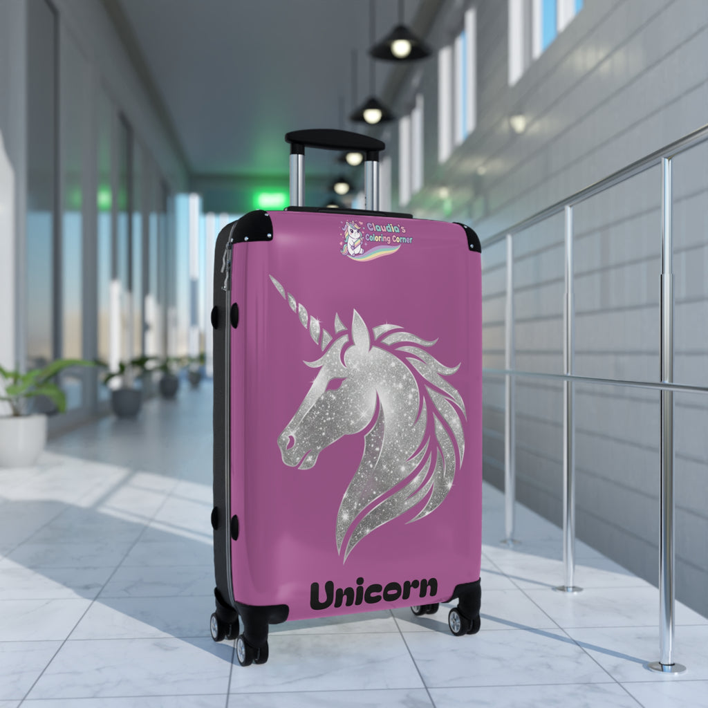 Unicorn Glitter Suitcase – Personalized Kids Travel Luggage