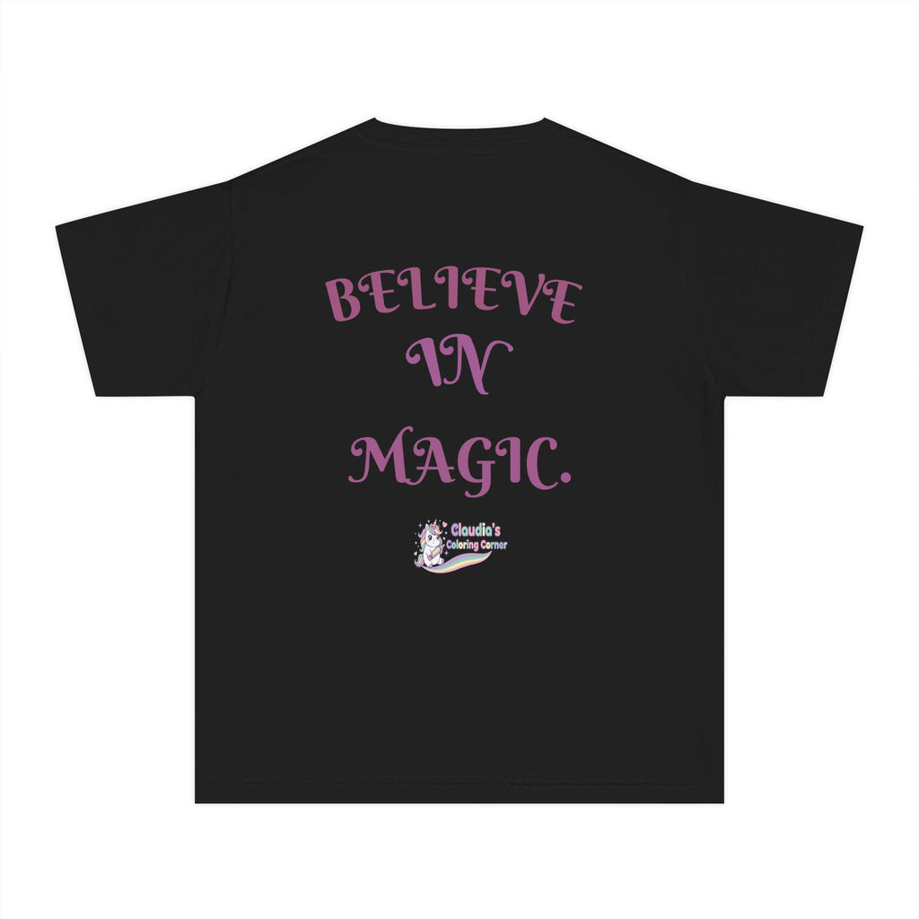Unicorn Youth Tee — 'Believe in Magic' Rainbow Kids T‑Shirt