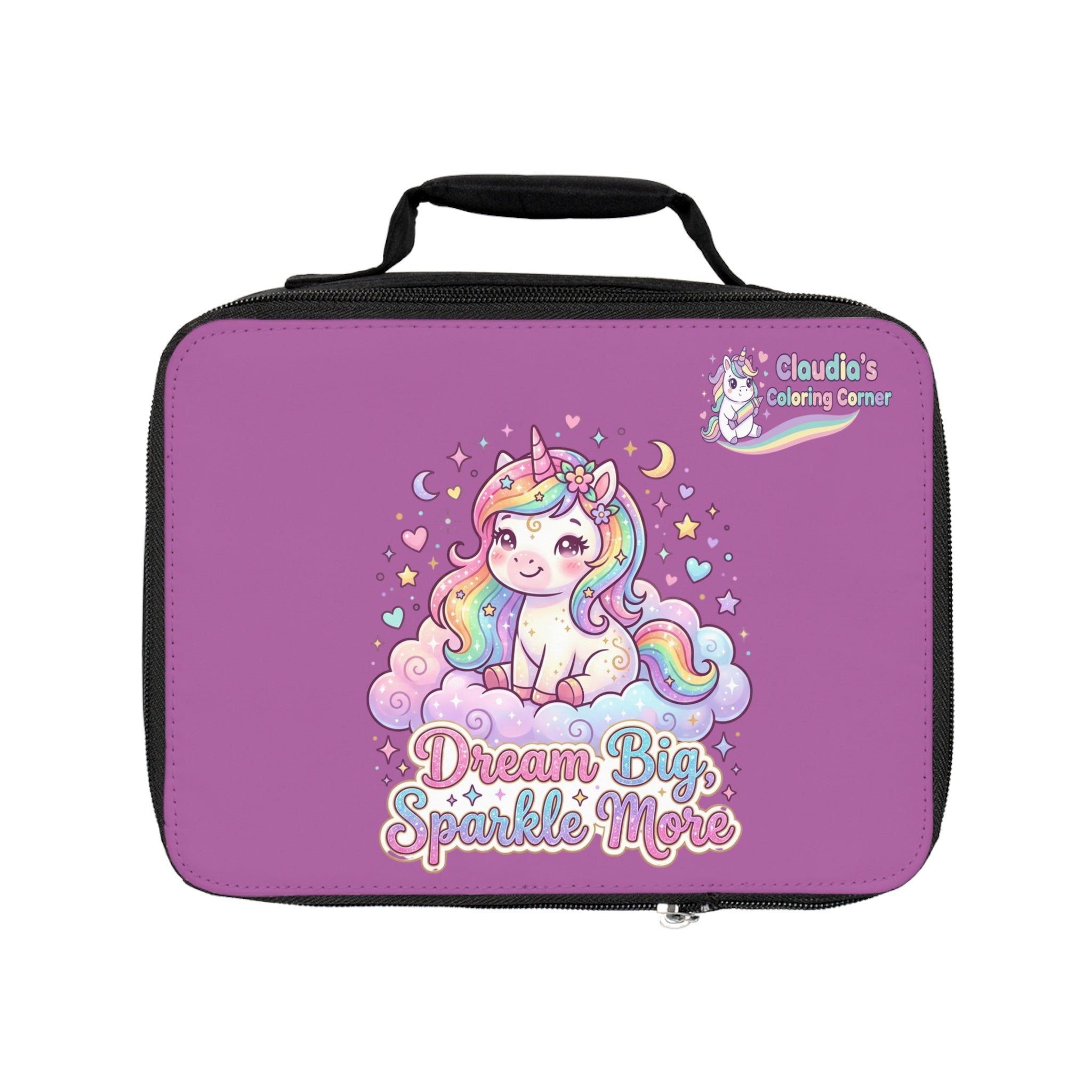 Unicorn Lunch Bag — "Dream Big, Sparkle More" Kids Insulated Lunchbox